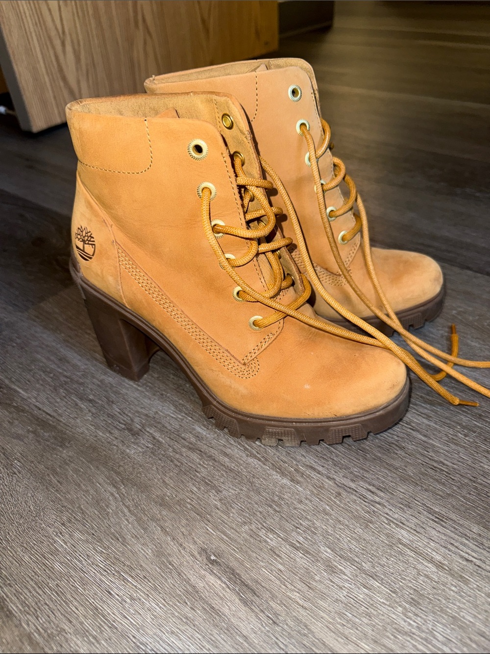 Timberland Lace-Up Heeled Ankle Boots